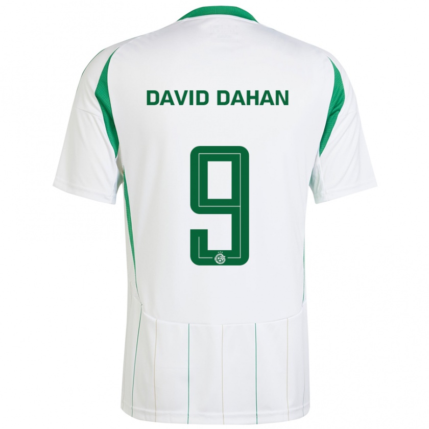 Kandiny Enfant Maillot Omer David Dahan #9 Blanc Vert Tenues Extérieur 2024/25 T-Shirt