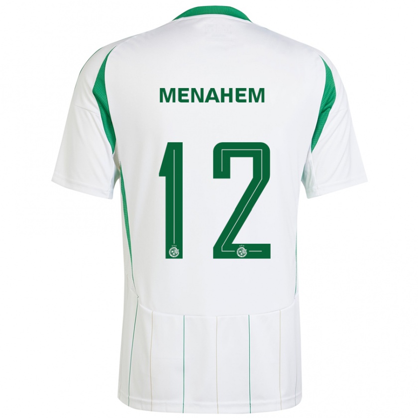 Kandiny Enfant Maillot Sun Menahem #12 Blanc Vert Tenues Extérieur 2024/25 T-Shirt