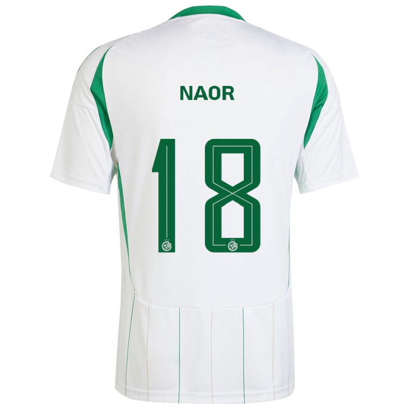 Kandiny Enfant Maillot Goni Naor #18 Blanc Vert Tenues Extérieur 2024/25 T-Shirt