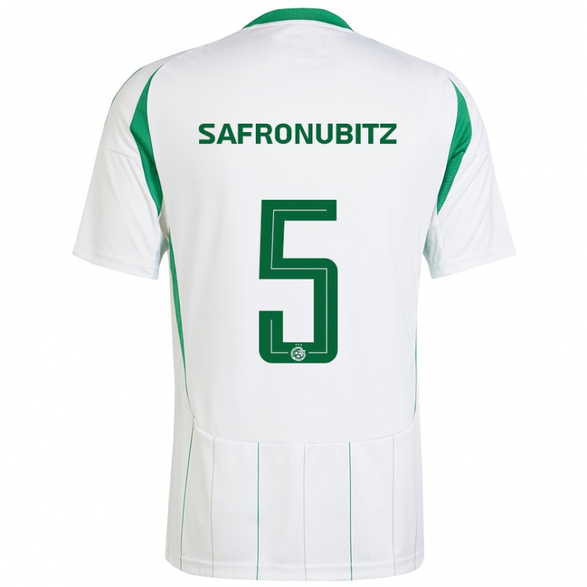 Kandiny Enfant Maillot Dan Safronubitz #5 Blanc Vert Tenues Extérieur 2024/25 T-Shirt