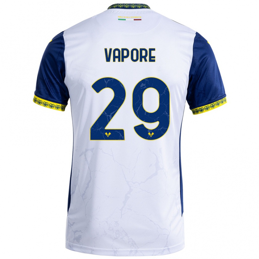 Kandiny Enfant Maillot Angelo Vapore #29 Blanc Bleu Tenues Extérieur 2024/25 T-Shirt