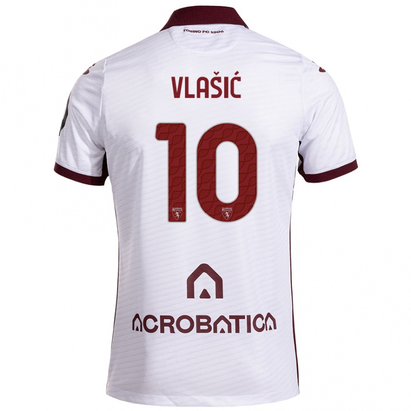 Kandiny Enfant Maillot Nikola Vlašić #10 Blanc Marron Tenues Extérieur 2024/25 T-Shirt