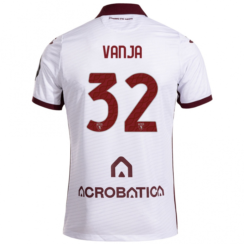 Kandiny Enfant Maillot Vanja Milinković-Savić #32 Blanc Marron Tenues Extérieur 2024/25 T-Shirt