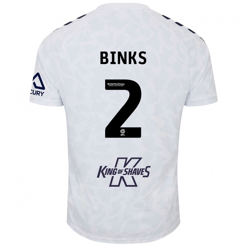 Kandiny Enfant Maillot Luis Binks #2 Blanc Tenues Extérieur 2024/25 T-Shirt