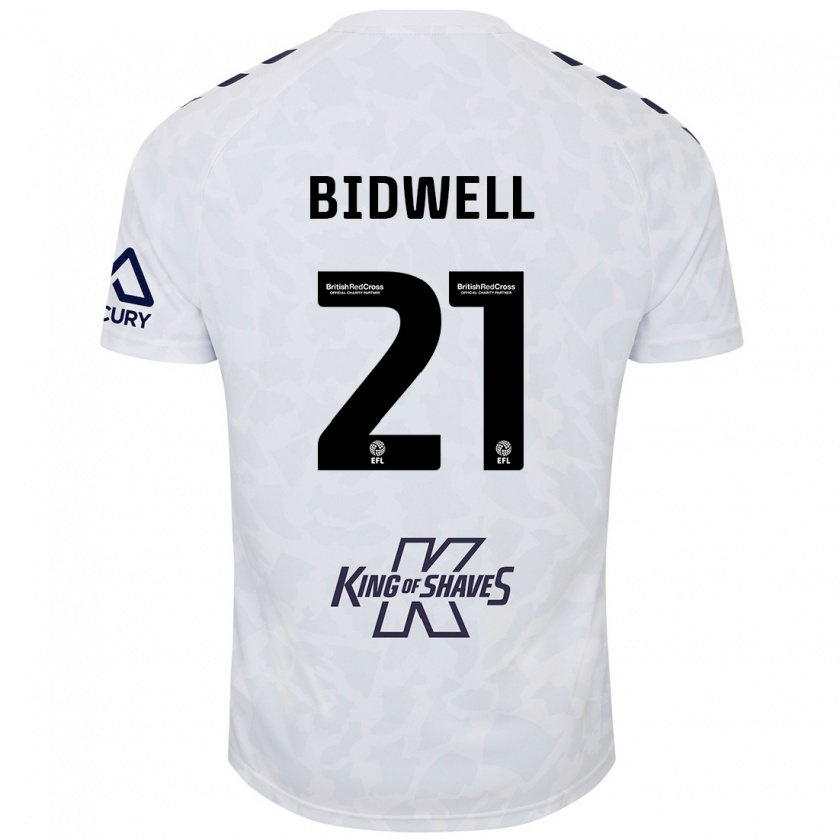 Kandiny Enfant Maillot Jake Bidwell #21 Blanc Tenues Extérieur 2024/25 T-Shirt