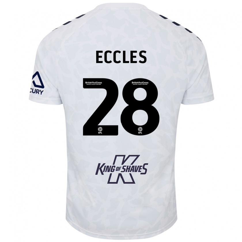 Kandiny Enfant Maillot Josh Eccles #28 Blanc Tenues Extérieur 2024/25 T-Shirt