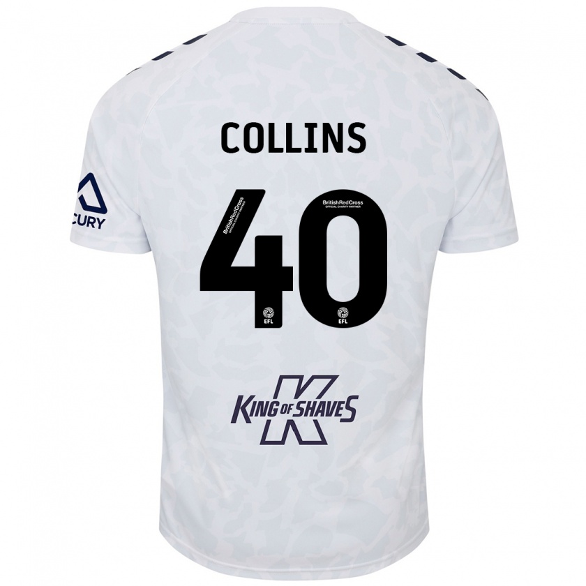 Kandiny Enfant Maillot Brad Collins #40 Blanc Tenues Extérieur 2024/25 T-Shirt