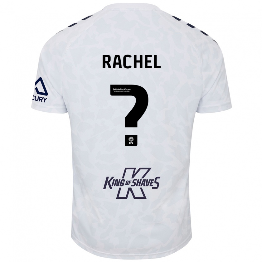 Kandiny Enfant Maillot Daniel Rachel #0 Blanc Tenues Extérieur 2024/25 T-Shirt