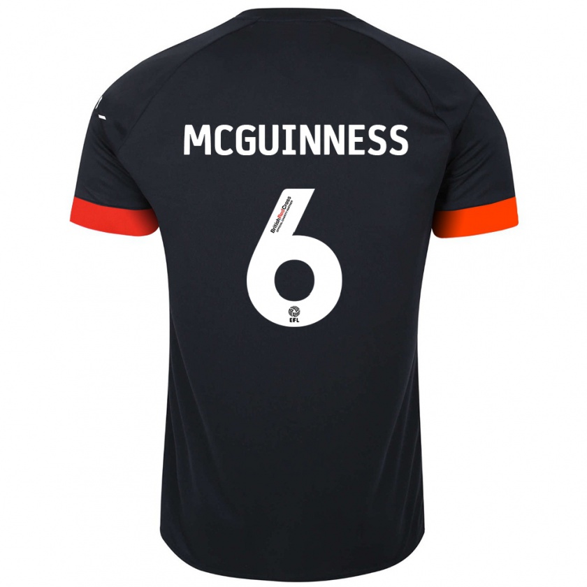 Kandiny Enfant Maillot Mark Mcguinness #6 Noir Orange Tenues Extérieur 2024/25 T-Shirt