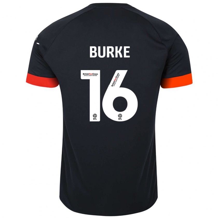 Kandiny Enfant Maillot Reece Burke #16 Noir Orange Tenues Extérieur 2024/25 T-Shirt