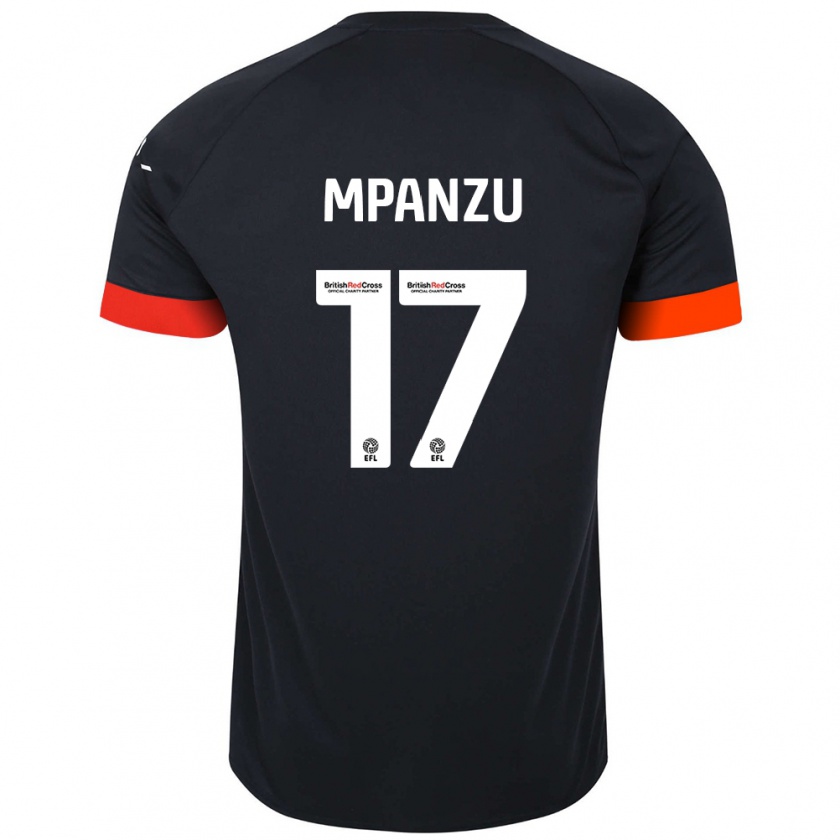 Kandiny Enfant Maillot Pelly Ruddock Mpanzu #17 Noir Orange Tenues Extérieur 2024/25 T-Shirt