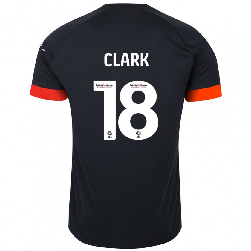 Kandiny Enfant Maillot Jordan Clark #18 Noir Orange Tenues Extérieur 2024/25 T-Shirt