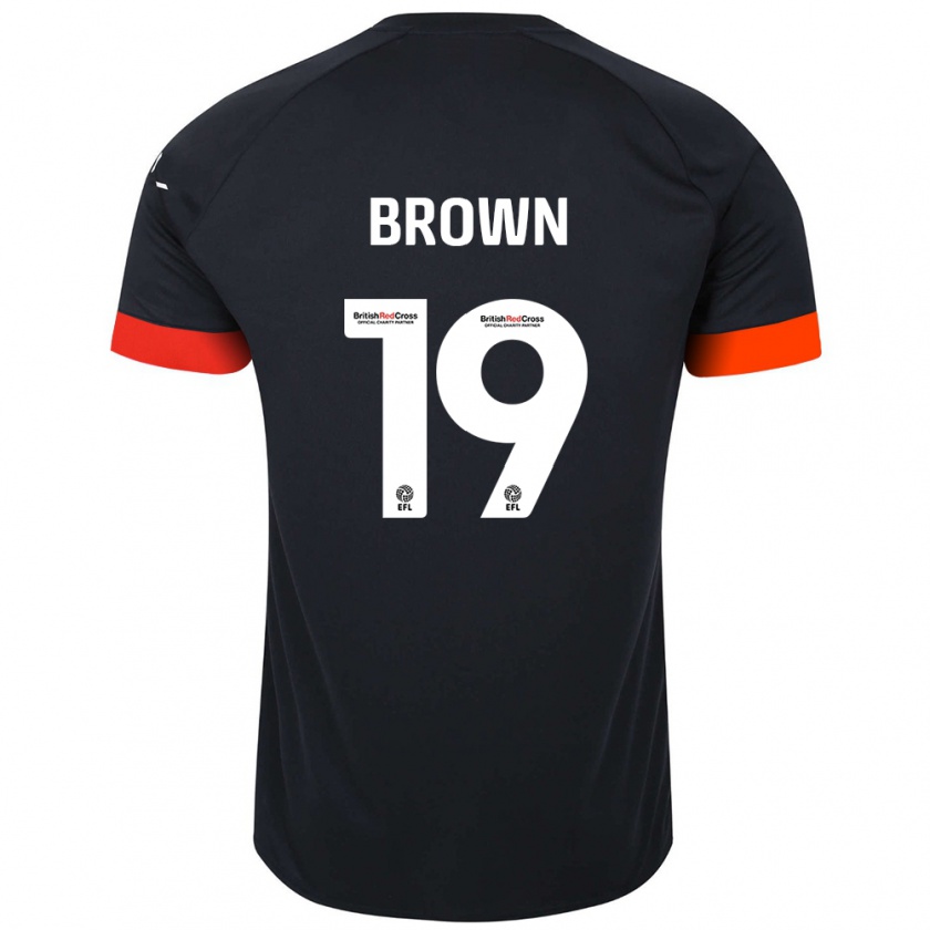 Kandiny Enfant Maillot Jacob Brown #19 Noir Orange Tenues Extérieur 2024/25 T-Shirt