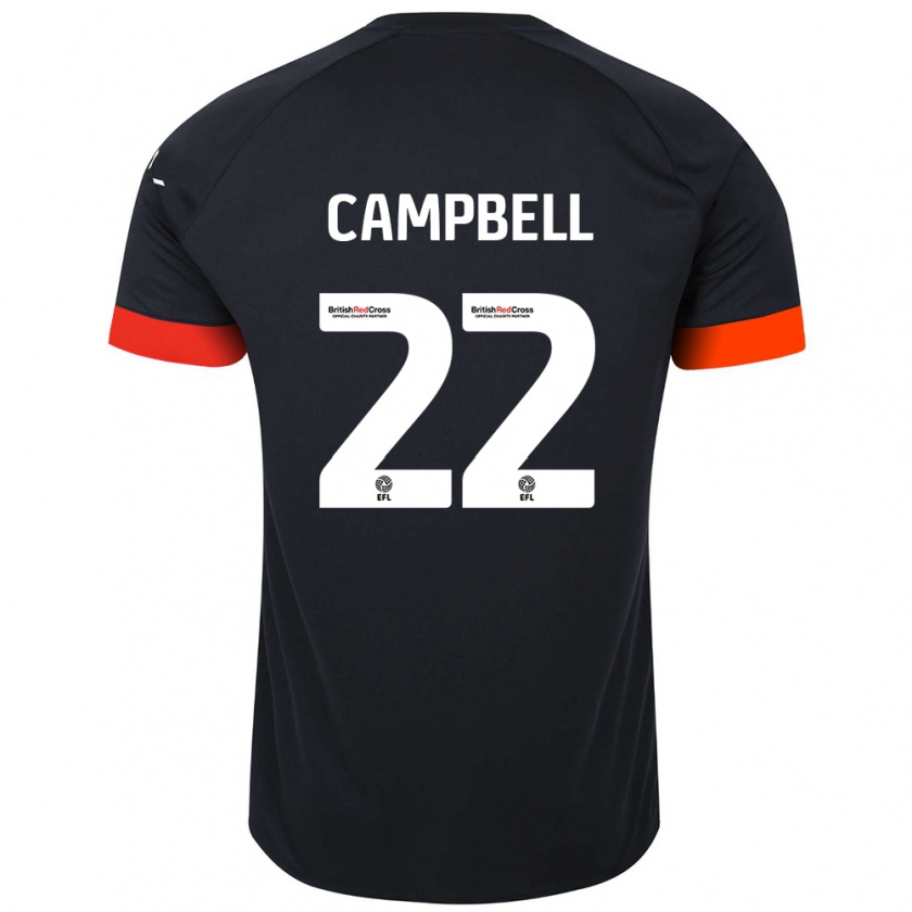 Kandiny Enfant Maillot Allan Campbell #22 Noir Orange Tenues Extérieur 2024/25 T-Shirt