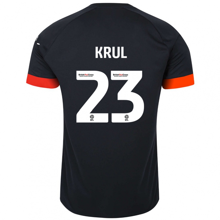 Kandiny Enfant Maillot Tim Krul #23 Noir Orange Tenues Extérieur 2024/25 T-Shirt