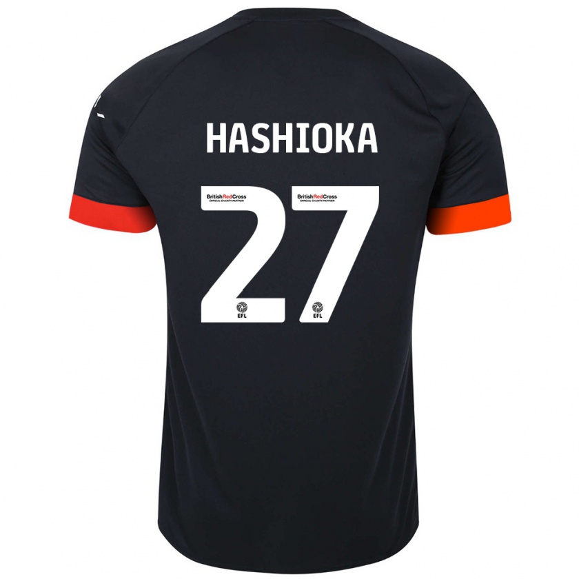 Kandiny Enfant Maillot Daiki Hashioka #27 Noir Orange Tenues Extérieur 2024/25 T-Shirt