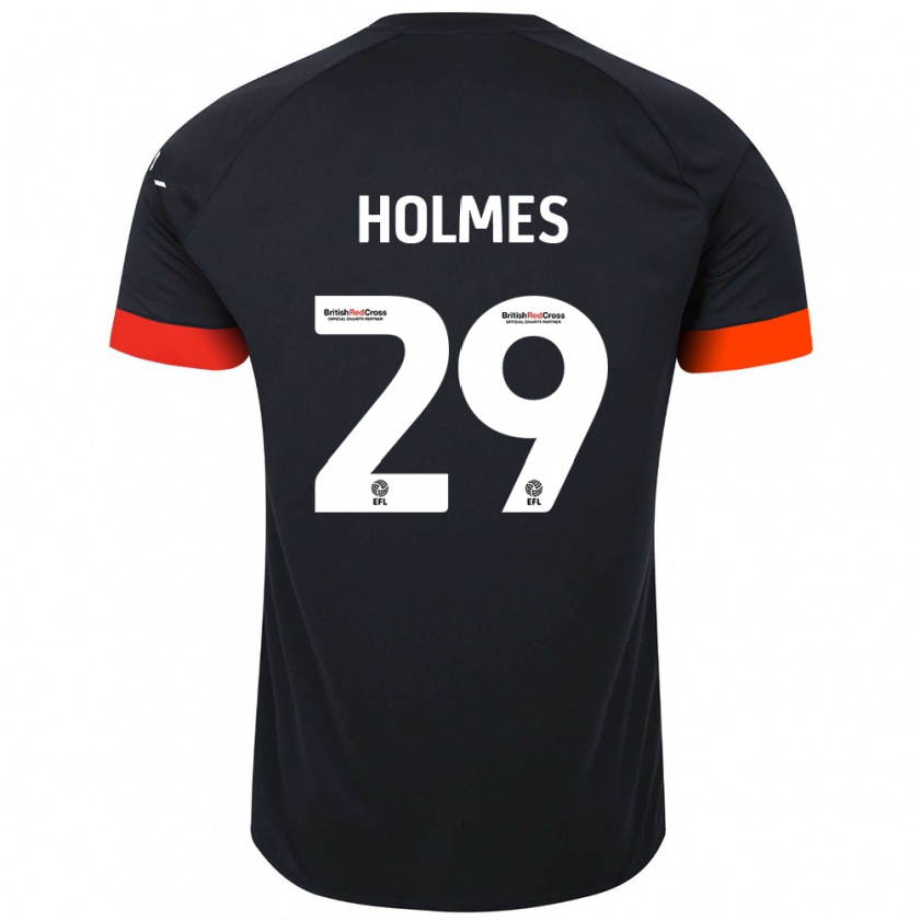 Kandiny Enfant Maillot Tom Holmes #29 Noir Orange Tenues Extérieur 2024/25 T-Shirt