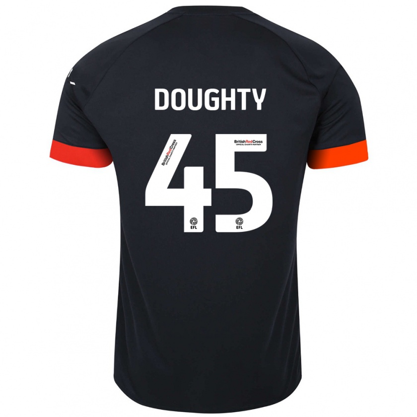 Kandiny Enfant Maillot Alfie Doughty #45 Noir Orange Tenues Extérieur 2024/25 T-Shirt