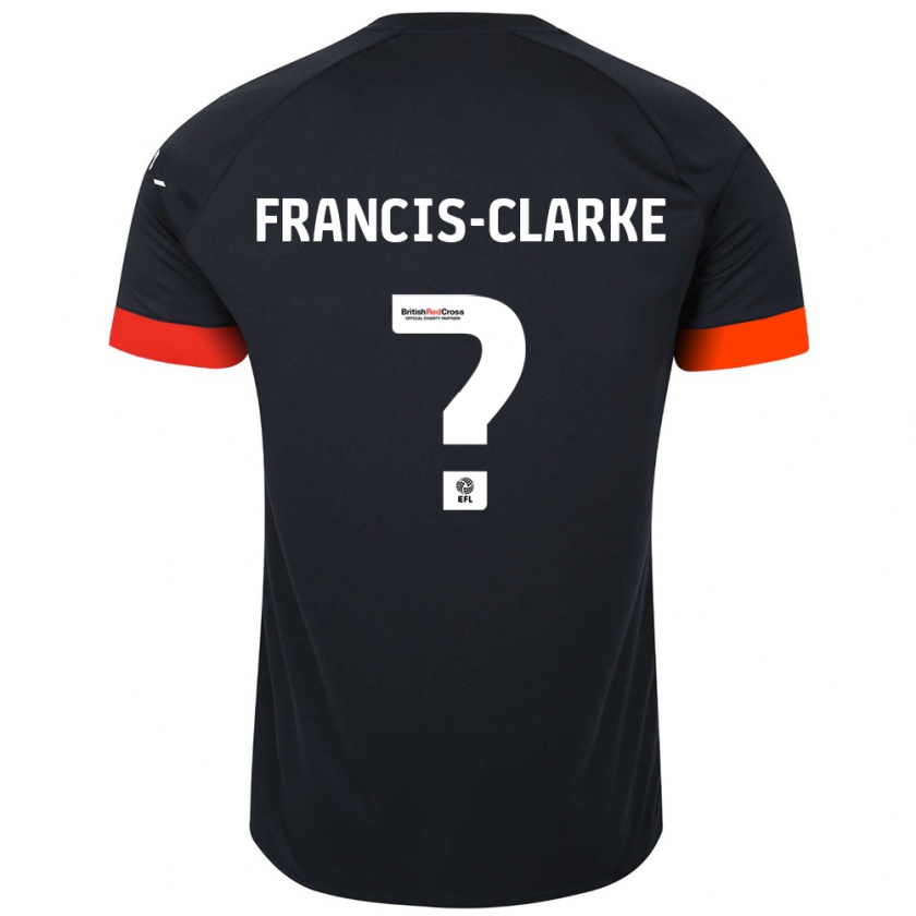 Kandiny Enfant Maillot Aidan Francis-Clarke #0 Noir Orange Tenues Extérieur 2024/25 T-Shirt