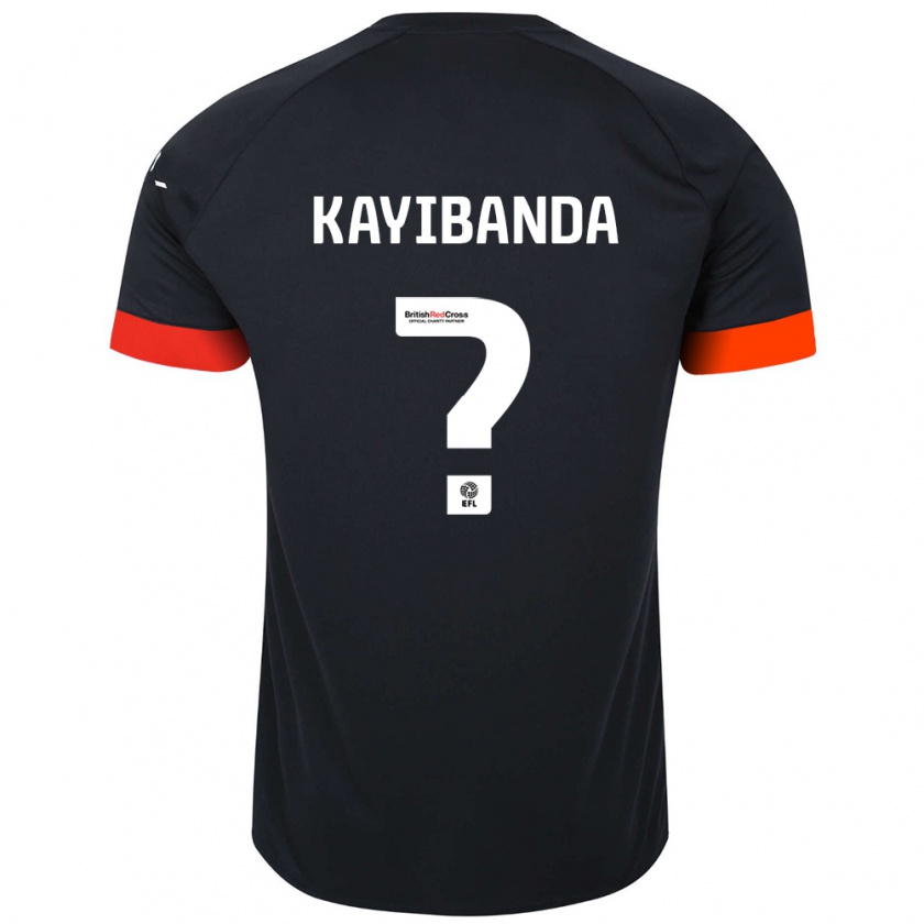 Kandiny Enfant Maillot Claude Kayibanda #0 Noir Orange Tenues Extérieur 2024/25 T-Shirt