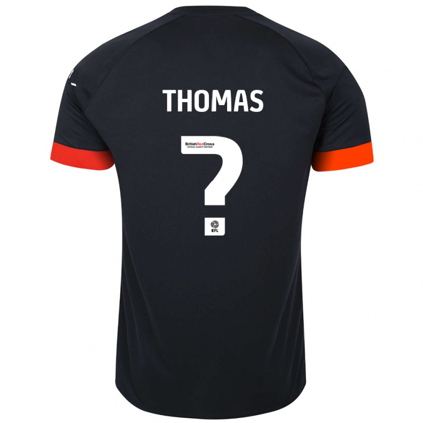 Kandiny Enfant Maillot Lucas Thomas #0 Noir Orange Tenues Extérieur 2024/25 T-Shirt