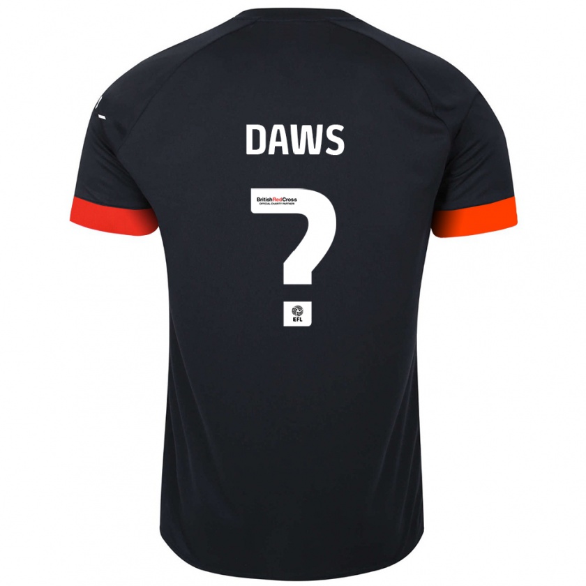 Kandiny Enfant Maillot Marcus Daws #0 Noir Orange Tenues Extérieur 2024/25 T-Shirt