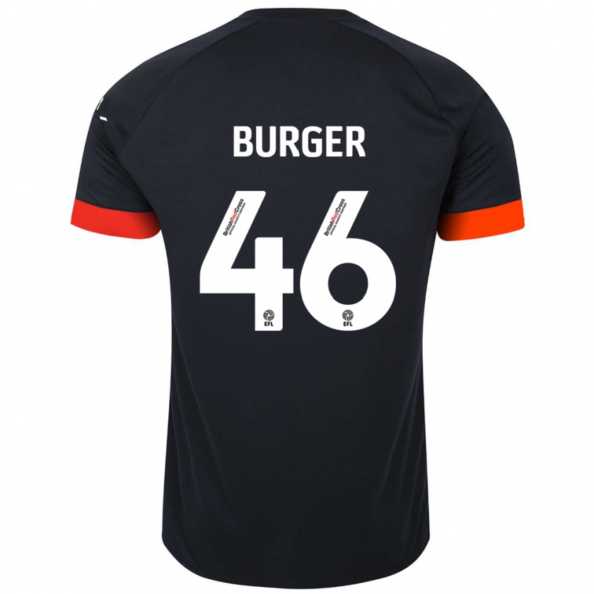 Kandiny Enfant Maillot Jake Burger #46 Noir Orange Tenues Extérieur 2024/25 T-Shirt