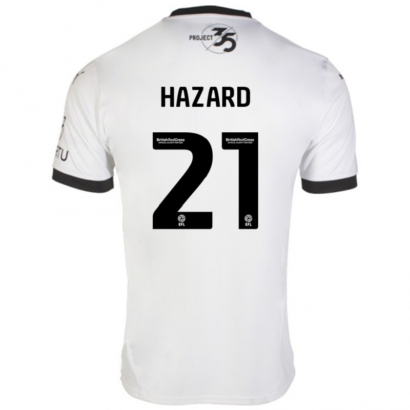 Kandiny Enfant Maillot Conor Hazard #21 Blanc Noir Tenues Extérieur 2024/25 T-Shirt