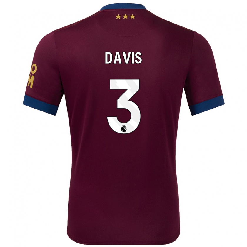 Kandiny Enfant Maillot Leif Davis #3 Marron Tenues Extérieur 2024/25 T-Shirt