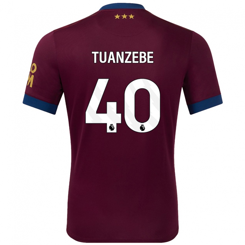 Kandiny Enfant Maillot Axel Tuanzebe #40 Marron Tenues Extérieur 2024/25 T-Shirt