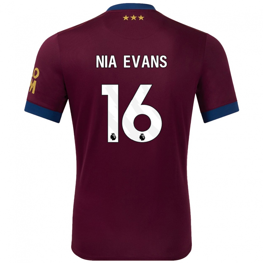 Kandiny Enfant Maillot Nia Evans #16 Marron Tenues Extérieur 2024/25 T-Shirt