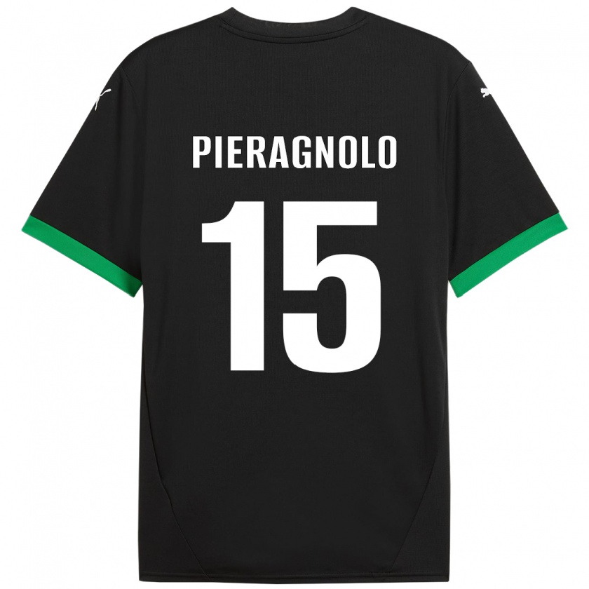 Kandiny Homme Maillot Edoardo Pieragnolo #15 Noir Vert Foncé Tenues Domicile 2024/25 T-Shirt