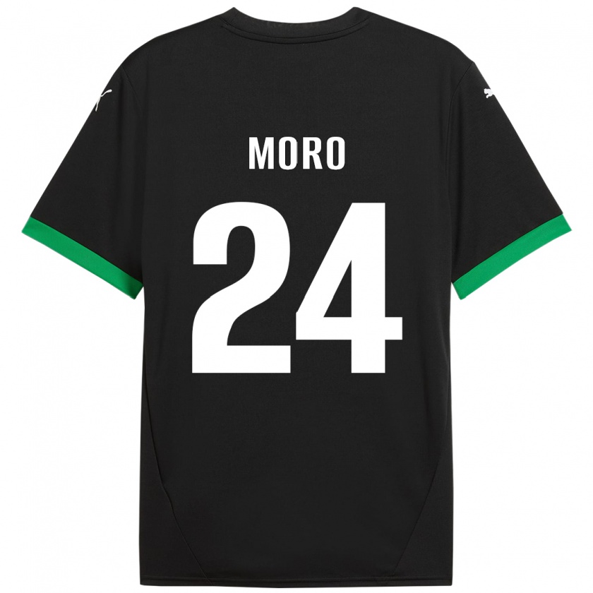 Kandiny Homme Maillot Luca Moro #24 Noir Vert Foncé Tenues Domicile 2024/25 T-Shirt