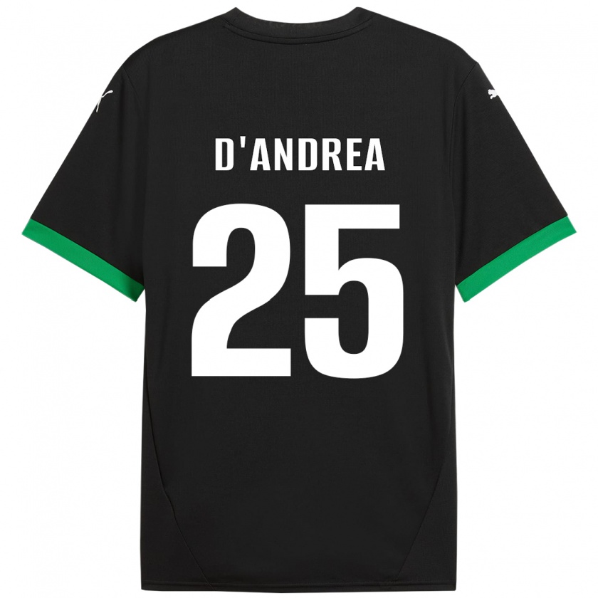 Kandiny Homme Maillot Luca D'andrea #25 Noir Vert Foncé Tenues Domicile 2024/25 T-Shirt