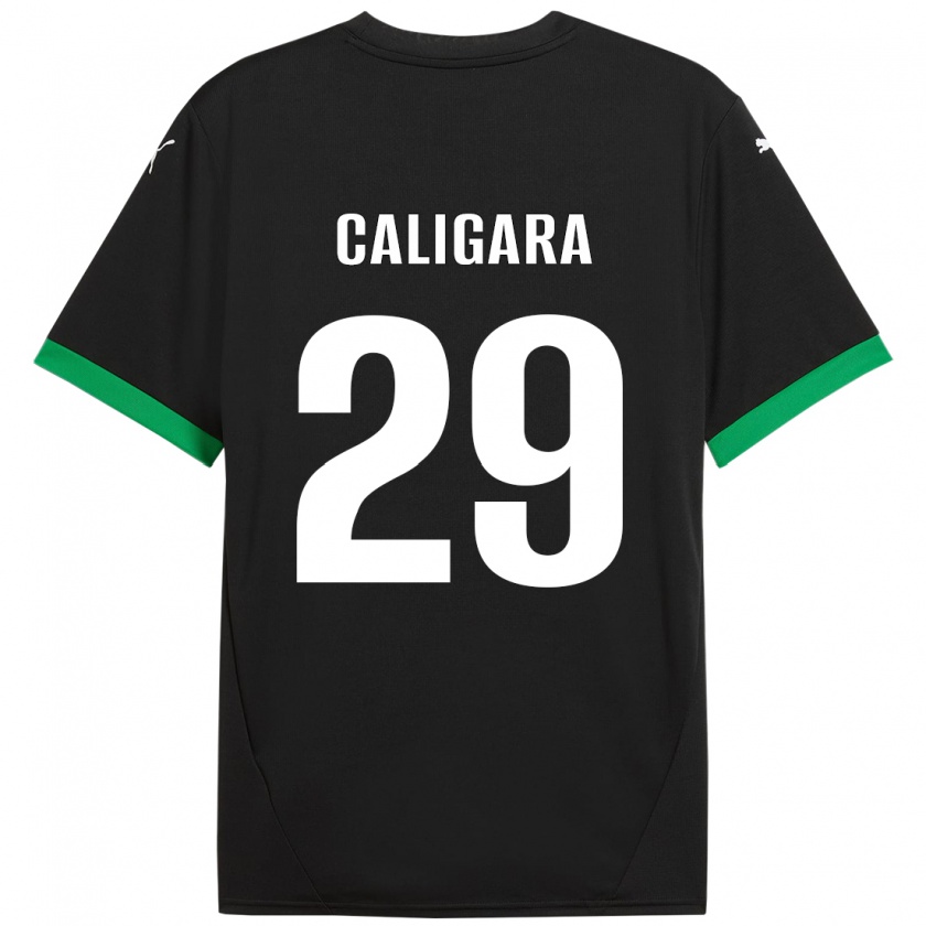 Kandiny Homme Maillot Fabrizio Caligara #29 Noir Vert Foncé Tenues Domicile 2024/25 T-Shirt