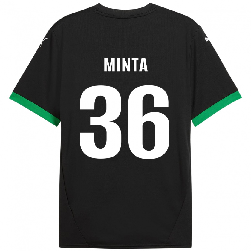 Kandiny Homme Maillot Amoako Minta #36 Noir Vert Foncé Tenues Domicile 2024/25 T-Shirt