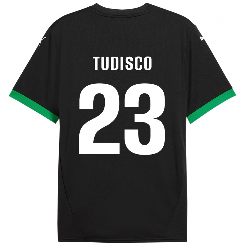 Kandiny Homme Maillot Giorgia Tudisco #23 Noir Vert Foncé Tenues Domicile 2024/25 T-Shirt