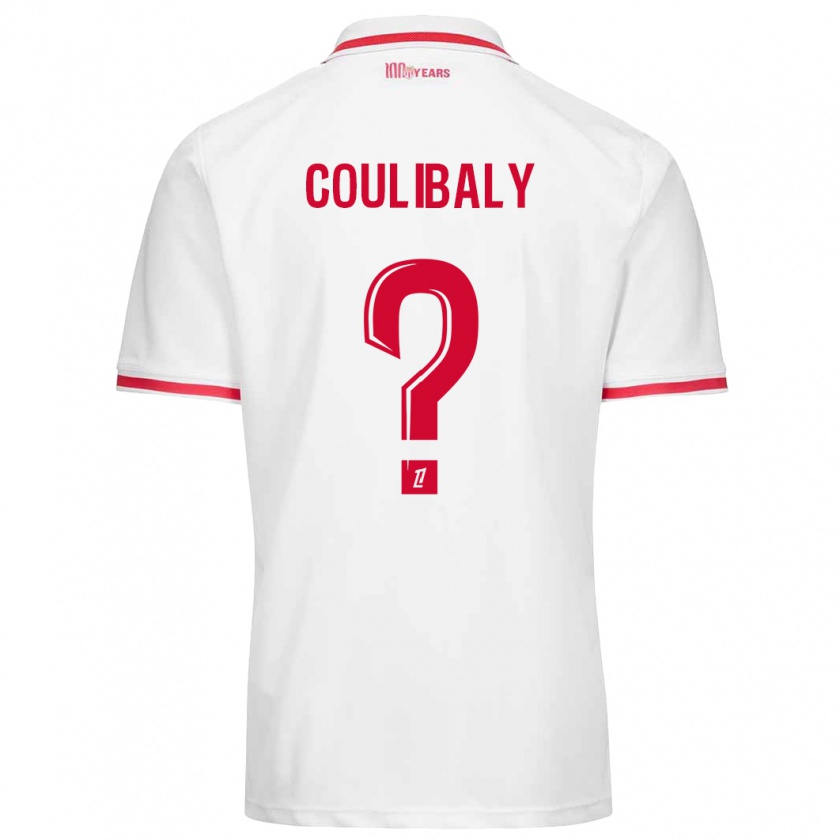 Kandiny Homme Maillot Mamadou Coulibaly #0 Blanc Rouge Tenues Domicile 2024/25 T-Shirt