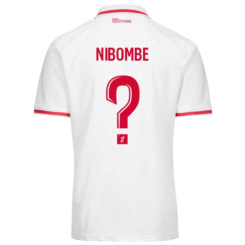 Kandiny Homme Maillot Samuel Nibombe #0 Blanc Rouge Tenues Domicile 2024/25 T-Shirt