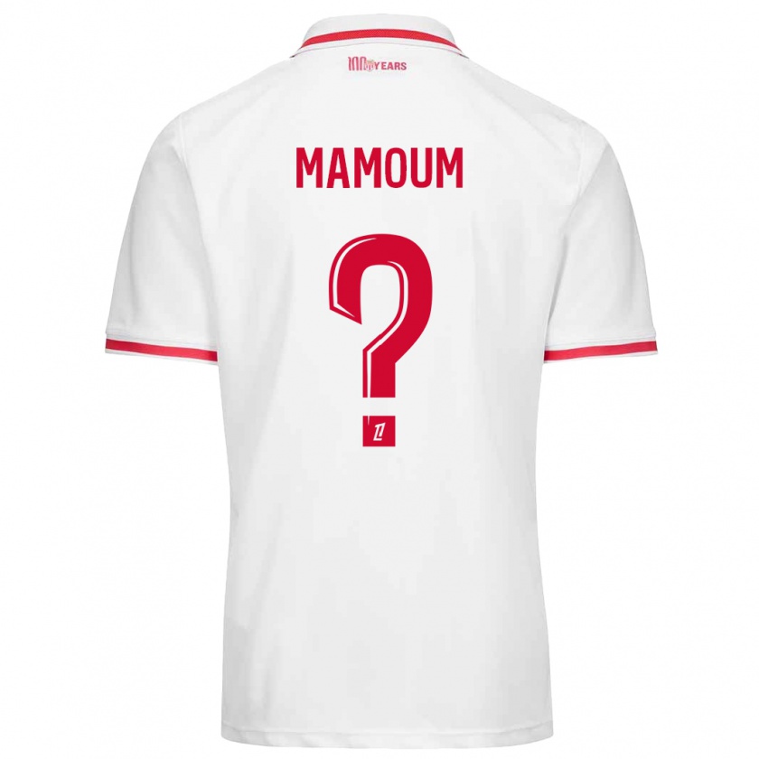 Kandiny Homme Maillot Diego Mamoum #0 Blanc Rouge Tenues Domicile 2024/25 T-Shirt