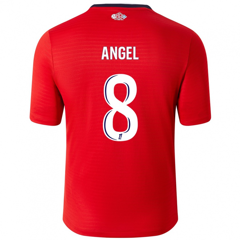 Kandiny Homme Maillot Angel Gomes #8 Rouge Blanc Tenues Domicile 2024/25 T-Shirt