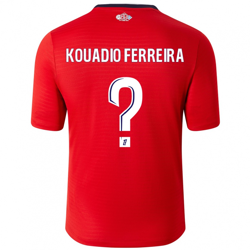 Kandiny Homme Maillot Wilfrid Kouadio Ferreira #0 Rouge Blanc Tenues Domicile 2024/25 T-Shirt