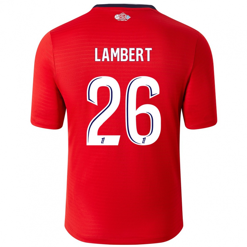 Kandiny Homme Maillot Anaïs Lambert #26 Rouge Blanc Tenues Domicile 2024/25 T-Shirt