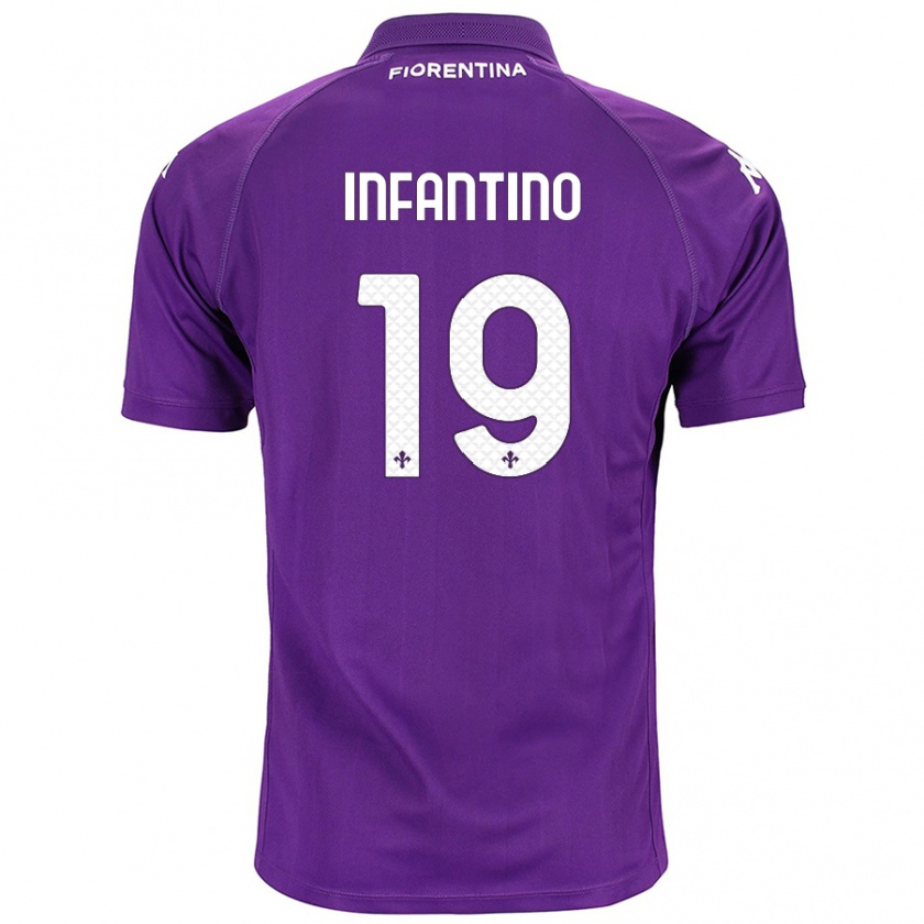 Kandiny Homme Maillot Gino Infantino #19 Violet Tenues Domicile 2024/25 T-Shirt