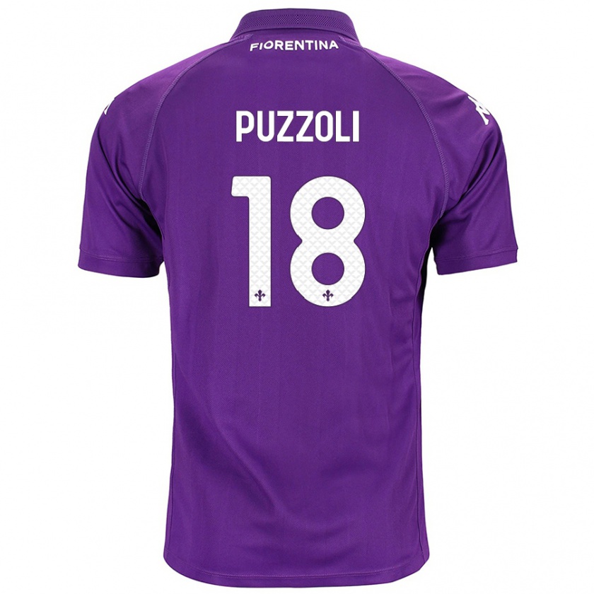 Kandiny Homme Maillot Giorgio Puzzoli #18 Violet Tenues Domicile 2024/25 T-Shirt