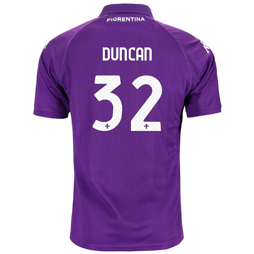 Kandiny Homme Maillot Alfred Duncan #32 Violet Tenues Domicile 2024/25 T-Shirt