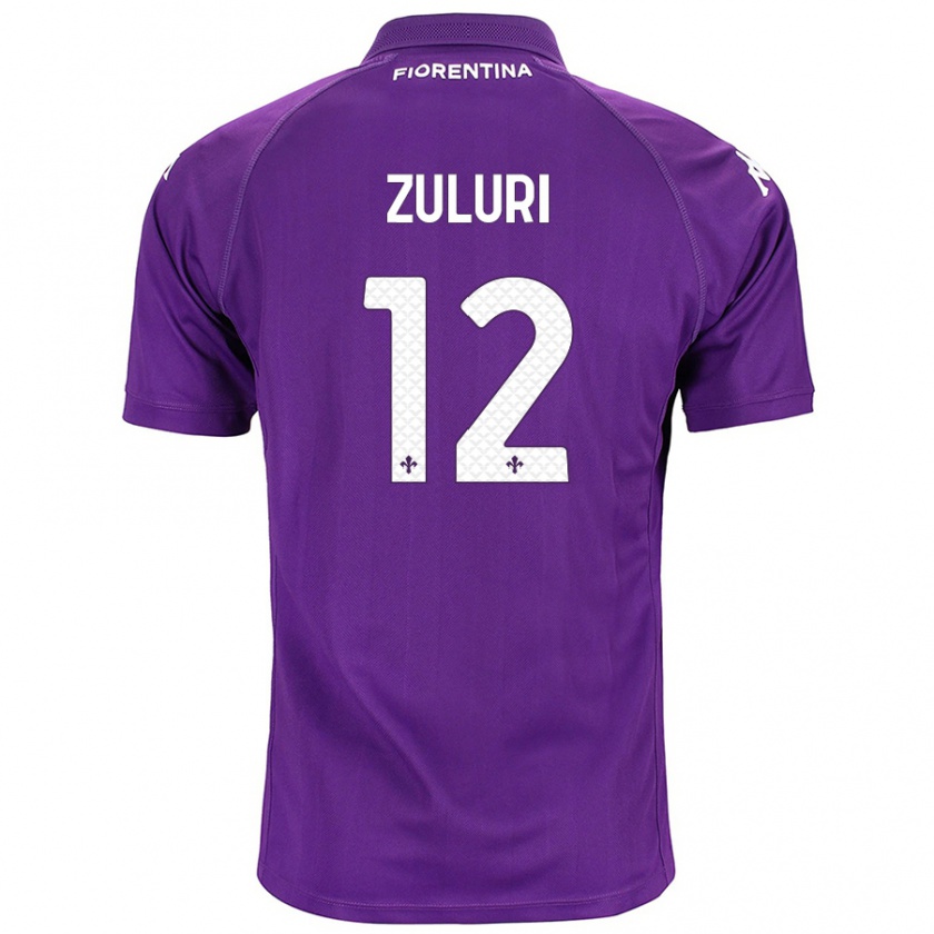 Kandiny Homme Maillot Athena Zuluri #12 Violet Tenues Domicile 2024/25 T-Shirt