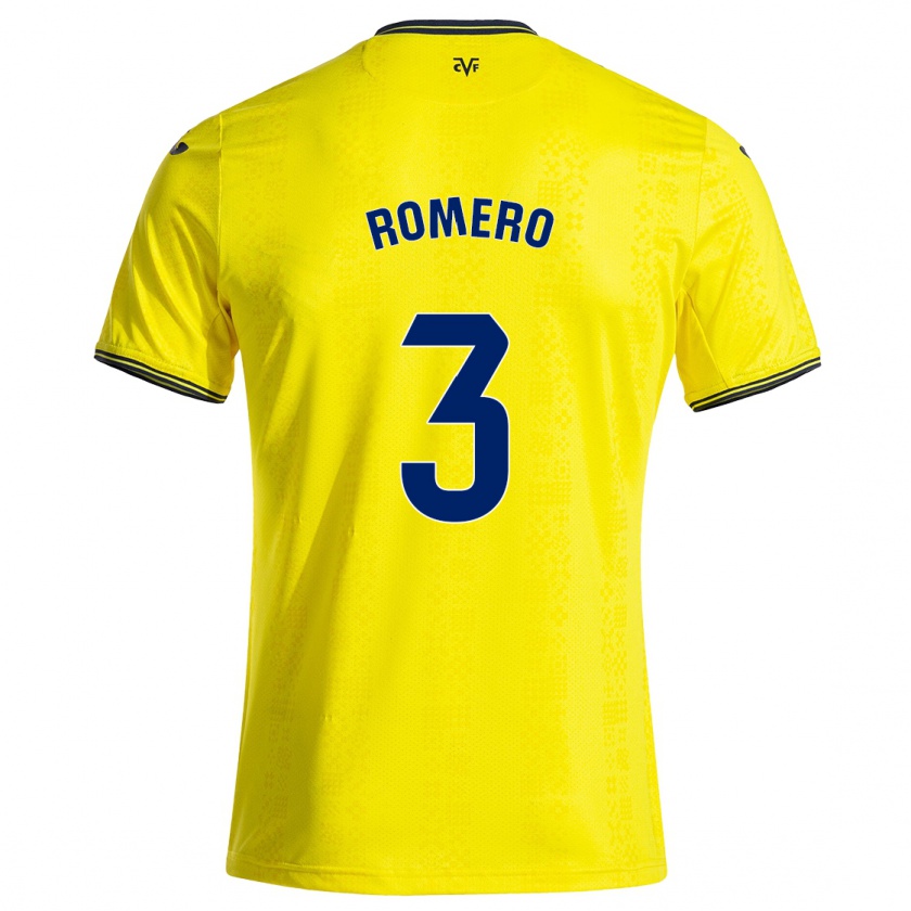 Kandiny Homme Maillot Cristo Romero #3 Jaune Noir Tenues Domicile 2024/25 T-Shirt