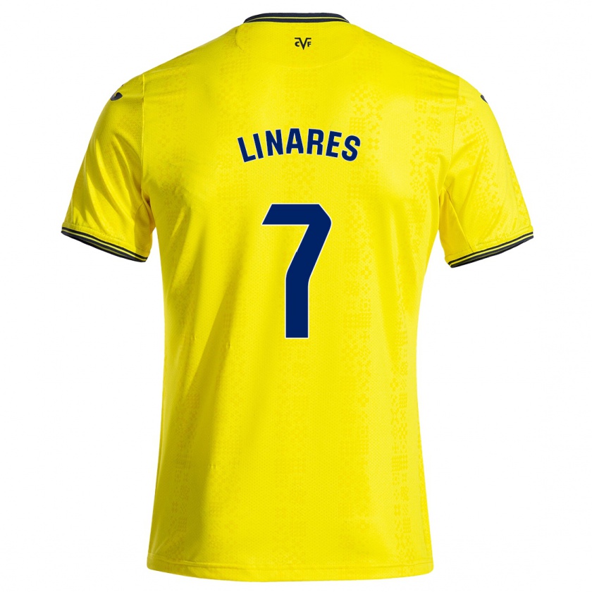 Kandiny Homme Maillot Mario Linares #7 Jaune Noir Tenues Domicile 2024/25 T-Shirt