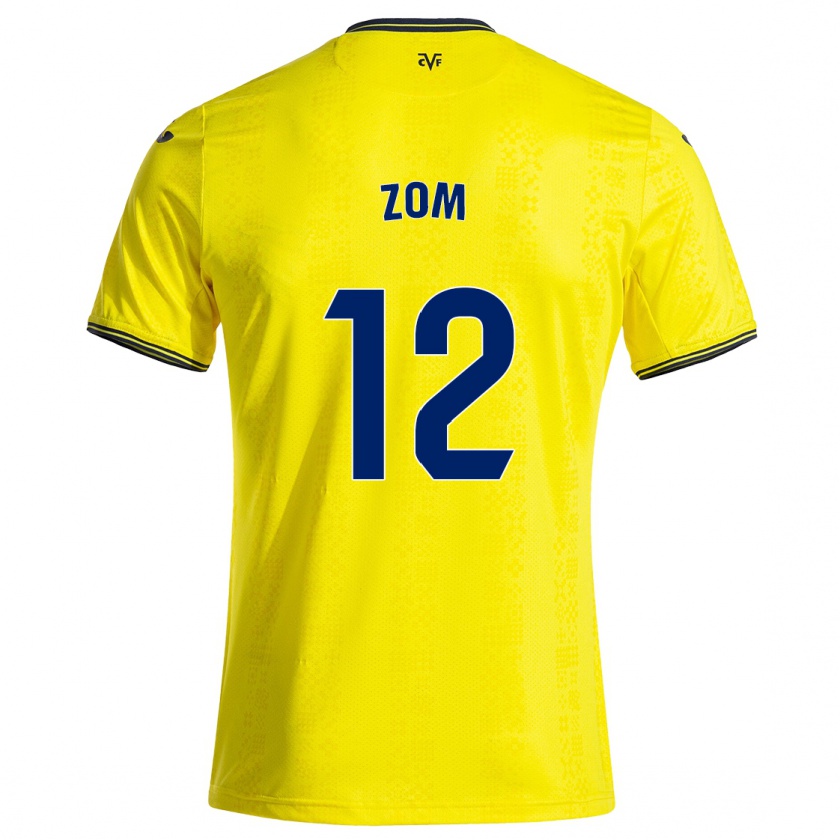 Kandiny Homme Maillot Ludo Zom #12 Jaune Noir Tenues Domicile 2024/25 T-Shirt